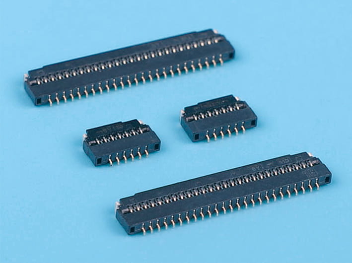 Easy-on fpc flat ribbon connector, 0.3mm pitch, 1.0mm height, flexible printed circuit connector, horizontal smt type