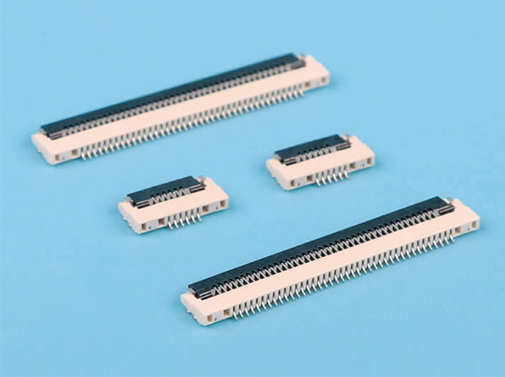 0.5mm pitch 1.2mm fpc flat cable connectors, horizontal smt type, flexible printed circuit connectors, secure locking