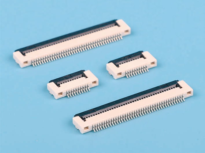 High-quality 0.5mm pitch 1.5mm height easy-on flat flexible cable fpc connector, horizontal type, locking-style, for pcb circuit board