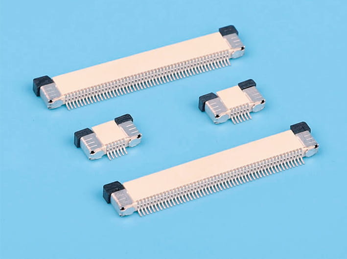 0.5mm pitch 2.0mm height zif r/a upper contact fpc flexible flat cable connector, horizontal type, zif slide lock, pcb board adapter for electronics, data transmission