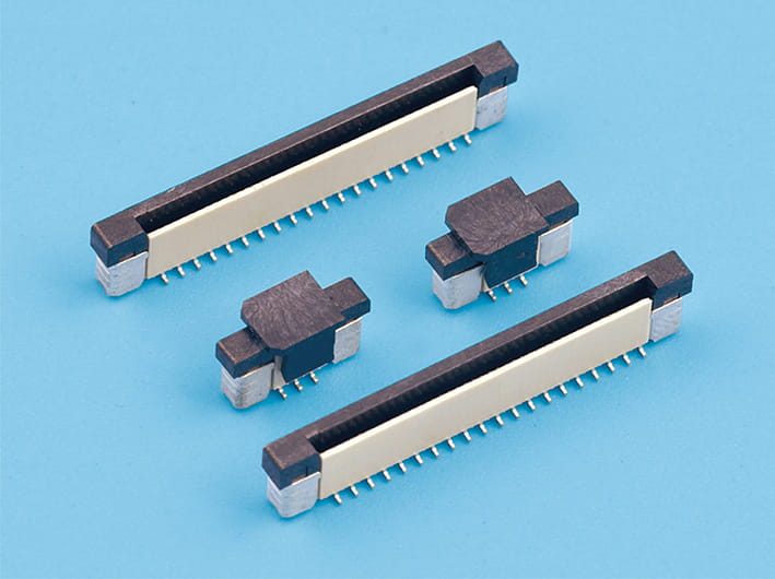 0.5mm pitch 4.5mm height fpc flat cable connector, zif s/t reversed pointer, locking slide