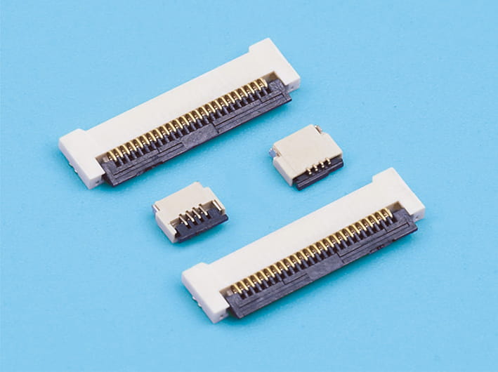 0.5mm pitch 1.2mm height back flip fpc flat connector kit, flexible printed circuit board connectors, zif horizontal type, compact design