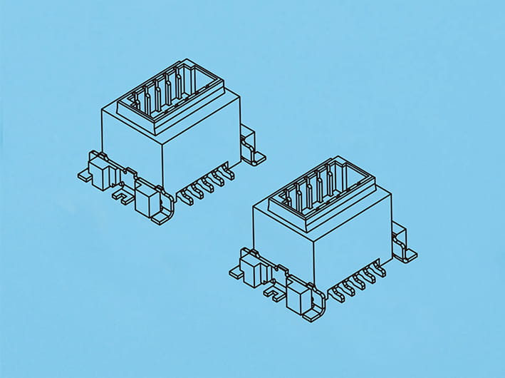 High-density 0.8mm pitch board-to-board connector, signal transmission, compact design