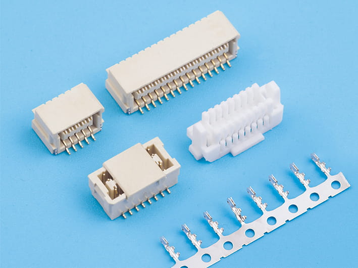 1.0mm pitch wire-to-board connector kit, vertical/horizontal mount, multi-pin strip connectors