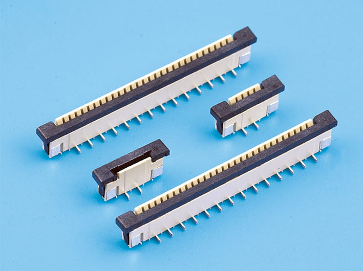 1.0mm pitch 5.5mm height fpc flat connector, zif s/t, high-density flex cable adapter for pcb, secure locking