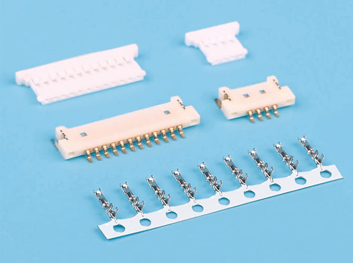 1.25mm pitch pcb Wire-to-Board strip connector, wire-to-board interface, vertical/horizontal, multiple pins, reliable signal connection