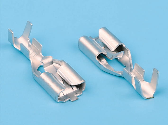 High precision 4.8&6.3 straight barrel crimp terminal connectors, silver, for electrical repairs and installations